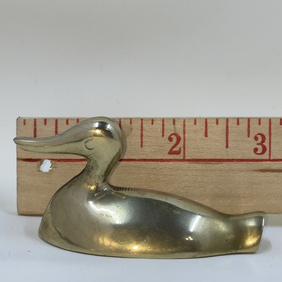 Vintage Miniature 3" Brass Duck Figurine, Mann 1977, Made in Korea Mid Century M - Picture 6 of 8